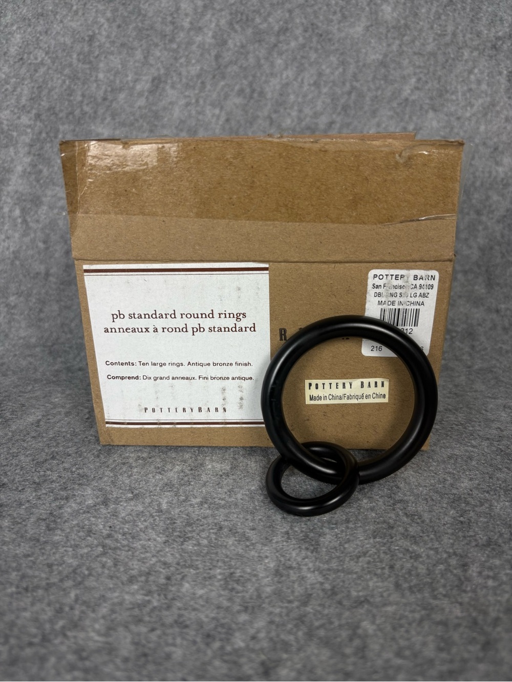 Pottery Barn Standard Round Curtain Rings Set of 10 Antique Bronze